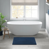 100% Cotton Tufted 3000 Gsm Reversible Bath Rug, Navy