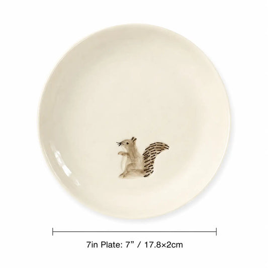 Cute Animal Ceramic Dessert Snack Plate 7 Inch