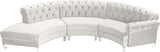 Anabella Contemporary 3pc Sectional with Deep Tufting and Chrome Nailheads for Elegant Living Spaces