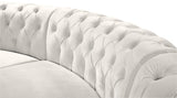 Anabella Contemporary 3pc Sectional with Deep Tufting and Chrome Nailheads for Elegant Living Spaces