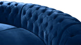Anabella Contemporary 3pc Sectional with Deep Tufting and Chrome Nailheads for Elegant Living Spaces