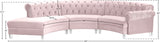 Anabella Contemporary 3pc Sectional with Deep Tufting and Chrome Nailheads for Elegant Living Spaces