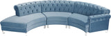 Anabella Contemporary 3pc Sectional with Deep Tufting and Chrome Nailheads for Elegant Living Spaces