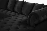 Presley Contemporary 3pc. Sectional with Deep Tufting & Gold Chrome Legs for Luxurious Comfort