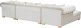 Presley Contemporary 3pc. Sectional with Deep Tufting & Gold Chrome Legs for Luxurious Comfort