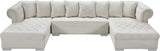 Presley Contemporary 3pc. Sectional with Deep Tufting & Gold Chrome Legs for Luxurious Comfort