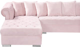 Presley Contemporary 3pc. Sectional with Deep Tufting & Gold Chrome Legs for Luxurious Comfort