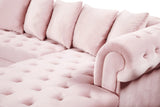 Presley Contemporary 3pc. Sectional with Deep Tufting & Gold Chrome Legs for Luxurious Comfort