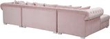 Presley Contemporary 3pc. Sectional with Deep Tufting & Gold Chrome Legs for Luxurious Comfort