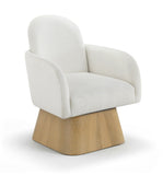 Marlowe - Linen Textured Fabric Upholstered Swivel Accent Chair - Stained Natural