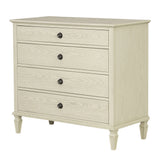 European Country Style Farmhouse 4-Drawer Dresser, Cream *
