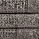 Spa Waffle 6-Piece Bath Towel Set [Certified], Dark Grey