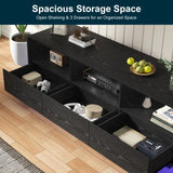 Bohemian Floating Tv Stand with Led Lights & Storage