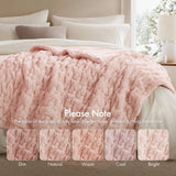 Warm Soft Ruched 50x60" Throw Blanket, Blush Pink