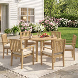 6-Seater All Weather Acacia Wood Patio Dining Set
