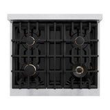 ZLINE 30"Classic Gas Range, Convection Gas Oven, DuraSnow® Stainless Steel, Matte Black CGRSZ-30-MB