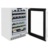 ZLINE 24" Touchstone Dual Zone 44 Bottle Wine Cooler White Matte Glass Door RWDO-WM-24