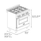 ZLINE 30" Bundle Range RA-WM-30 & Range Hood KB-30, 2KP-RAWMRH30