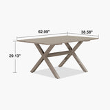 PURPLE LEAF Outdoor Dining Table Sleek Aluminum Frame Modern Outdoor Table for Deck Backyard Dining Gatherings