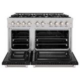 ZLINE 48" Select Dual Fuel Range Gas Cooktop Electric Convection Oven Stainless Steel Black Matte Door HDR-BLM-48
