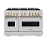 ZLINE 48" Classic Gas Range, Convection Gas Oven Stainless Steel, Champagne Bronze CGRZ-48-CB