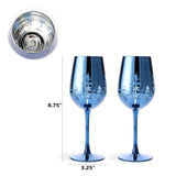 Crystal Christmas Tree Stemmed Wine & Water Glasses - Set of 2