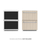 ZLINE 24" Touchstone 168 Can Outdoor-Rated Dual Refrigerator Drawer, Panel Ready, RDSPO-24