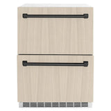 ZLINE 24" Touchstone 168 Can Outdoor-Rated Dual Refrigerator Drawer, Panel Matte Black, RDSPOZ-24-MB