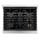 ZLINE 48" Paramount Gas Rangetop DuraSnow® Stainless Steel Brass Burners SRTS-BR-48