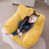 MAXYOYO Kids Bean Bag Chair, Corduroy Bean Bag Couch with Armrests for Children's Room (Light Yellow)