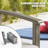 Peak Home Amario Round Outdoor Dining Set with Fixed Chair and Lazy Susan
