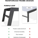 PURPLE LEAF Outdoor Aluminum Chaise Lounge with Wheels and Side Table for Outdoor Backyard Poolside