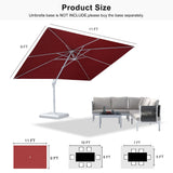 PURPLE LEAF Morden White Outdoor Umbrella Premium Aluminum Patio Cantilever Pool Sun Umbrellas