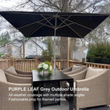 PURPLE LEAF Morden White Outdoor Umbrella Premium Aluminum Patio Cantilever Pool Sun Umbrellas