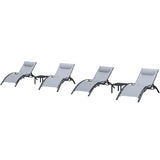 PURPLE LEAF Patio Chaise Lounge Set Outdoor Beach Pool Sunbathing Lawn Lounger Recliner Chair Outside Chairs with Side Table Included