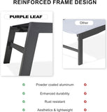 PURPLE LEAF Outdoor Aluminum Chaise Lounge with Wheels and Side Table for Outdoor Backyard Poolside