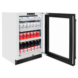 ZLINE 24" Touchstone 151 Can Beverage Fridge Black Stainless Steel Glass Door RBSO-BS-24