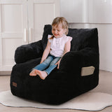 MAXYOYO Kids Bean Bag Chair, Stuffed Toddler Bean Bag Sofa with Filler Bean Bag Chair for Boys and Girls, Black