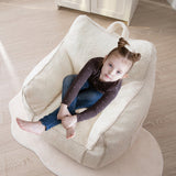 MAXYOYO Kids Bean Bag Chair, Sherpa Bean Bag Couch with Decorative Edges for children's room (White)