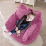MAXYOYO Kids Bean Bag Chair, Sherpa Bean Bag Couch with Decorative Edges for children's room (Pink)