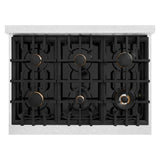 ZLINE 36"Classic Gas Range, Convection Gas Oven, DuraSnow® Stainless Steel, Matte Black CGRSZ-36-MB