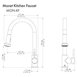 ZLINE Monet Kitchen Faucet, MON-KF-PG