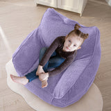 MAXYOYO Kids Bean Bag Chair, Sherpa Bean Bag Couch with Decorative Edges for children's room (Purple)