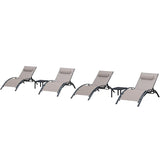 PURPLE LEAF Patio Chaise Lounge Set Outdoor Beach Pool Sunbathing Lawn Lounger Recliner Chair Outside Chairs with Side Table Included