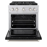 ZLINE 30"Paramount Dual Fuel Range Stainless Steel, Black Matte, SDR-BLM-30
