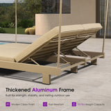 PURPLE LEAF Outdoor Daybed for Patio,  Poolside Chaise Lounge Bed with Cushion, Olefin Blend Fabric, Aluminum Frame Sunbed with Side Table for Deck and Backyard