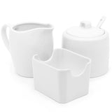 Kook Ceramic Sugar Bowl & Creamer Set, White