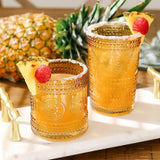 10 oz Amber Beaded Drinking Glasses Set of 6