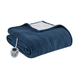 Heated Fleece & Sherpa Electric Bedding Blanket, Blue