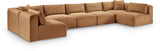 Shaggy - Fabric 7 Piece Modular U-Shaped Armless Sectional